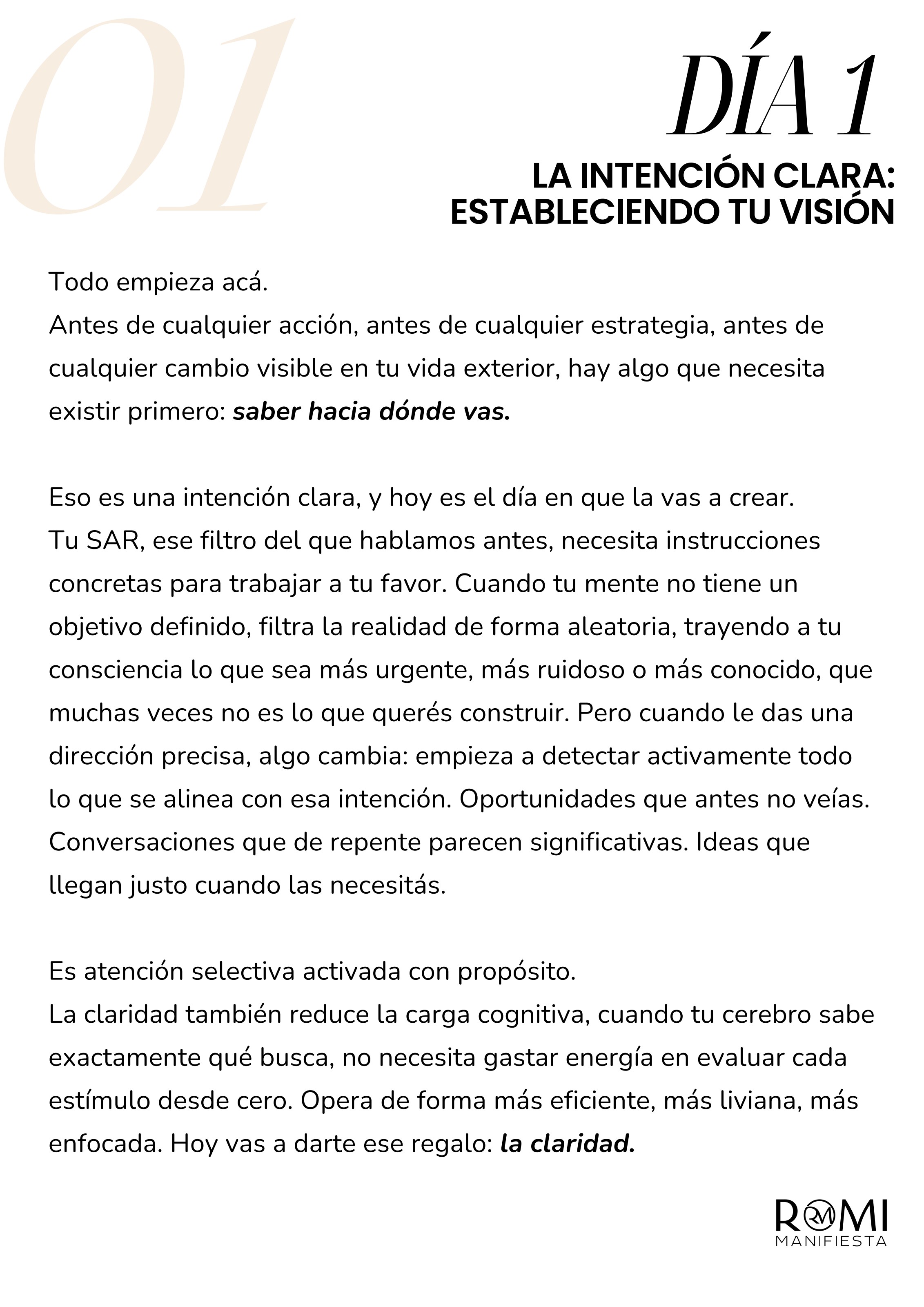La intención clara