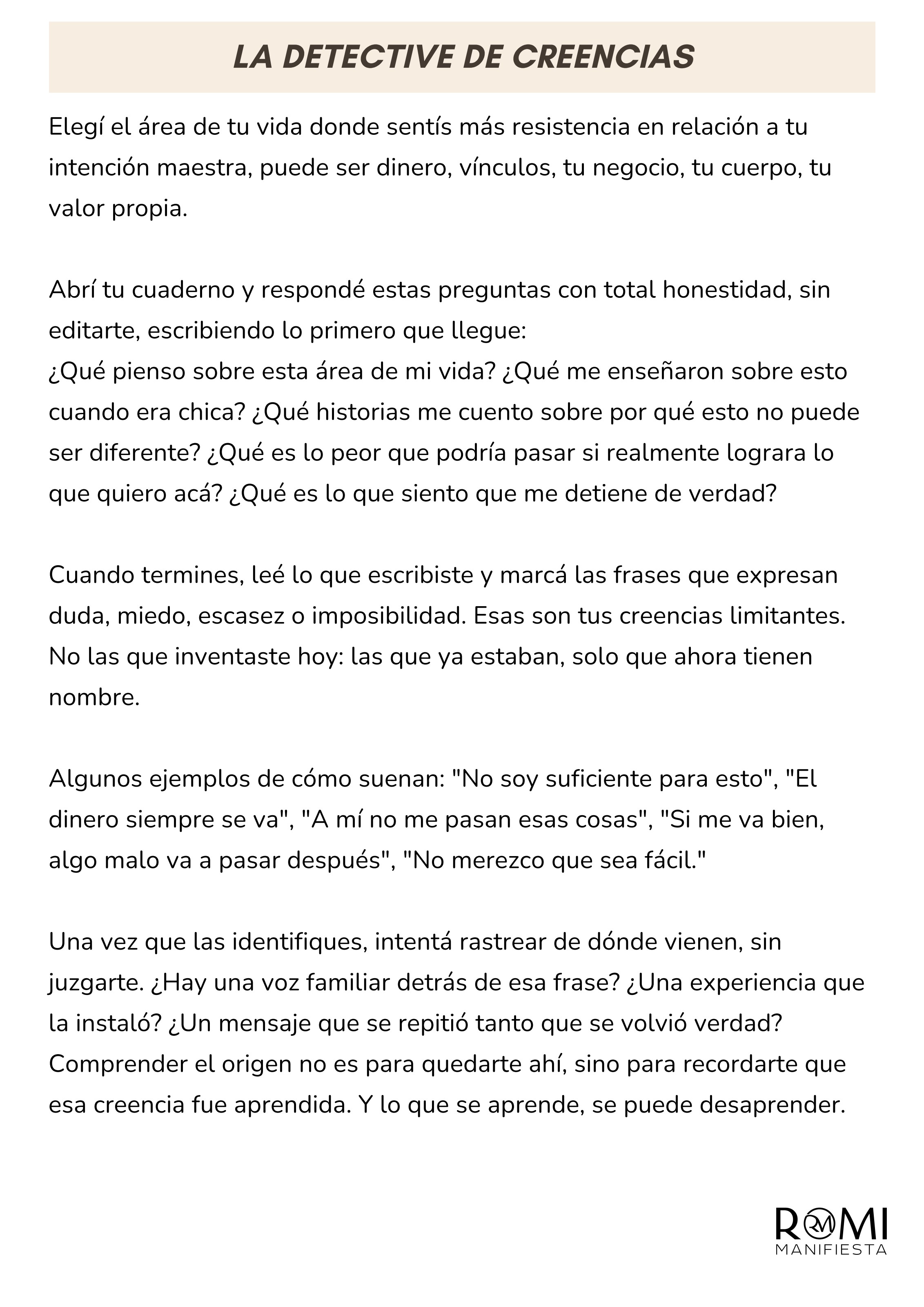 La detective de creencias